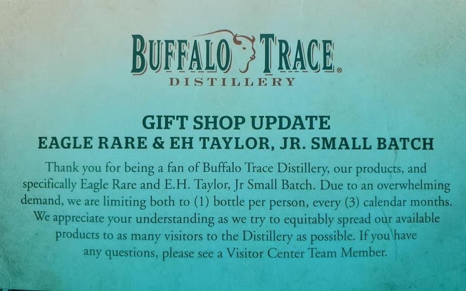 New Buffalo Trace Gift Shop Restrictions